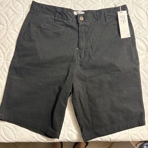 Classic Black Flat Front Men's Shorts